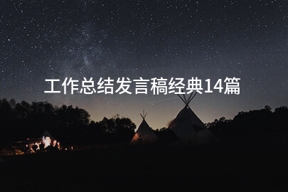 工作总结发言稿经典14篇