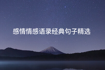 感情情感语录经典句子精选