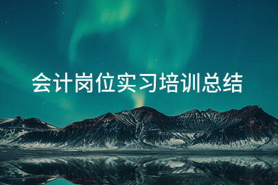 会计岗位实习培训总结