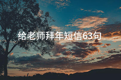 给老师拜年短信63句