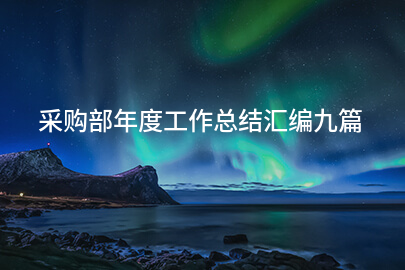 采购部年度工作总结汇编九篇