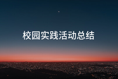校园实践活动总结