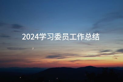 2024学习委员工作总结
