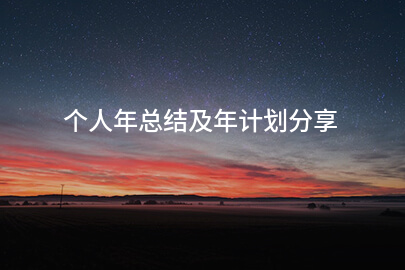 个人年总结及年计划分享
