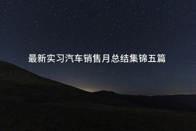 最新实习汽车销售月总结集锦五篇
