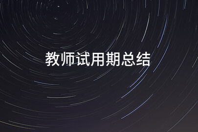 教师试用期总结