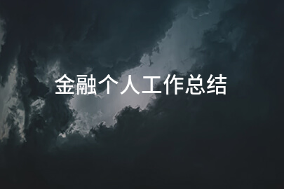 金融个人工作总结