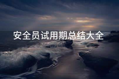 安全员试用期总结大全