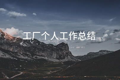 工厂个人工作总结